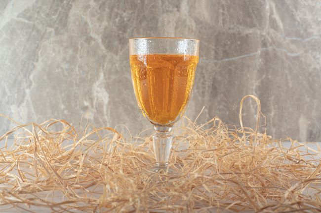 A chilled glass of beech noyau